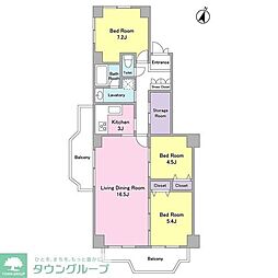 ヒルトップ宮崎台 3LDKの間取図画像