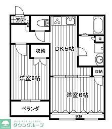 エムズ綱島西 2DKの間取図画像