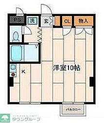 カメリアハイム ワンルームの間取図画像
