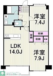 ユートビル 1LDKの間取図画像