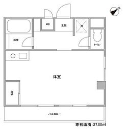 江田パークサイドマンション ワンルームの間取図画像