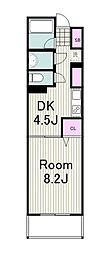 センターステージ 1DKの間取図画像