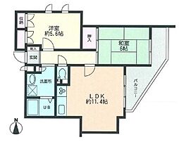 あざみ野ハイム 2LDKの間取図画像