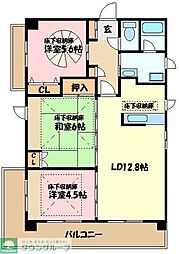 ルネス・フォンテーヌ 2LDKの間取図画像