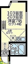 ユナイト神大寺シアヌークの杜 ワンルームの間取図画像