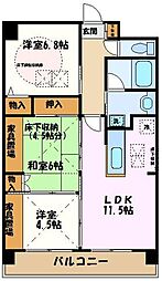 ルネス・コリーヌ 3LDKの間取図画像