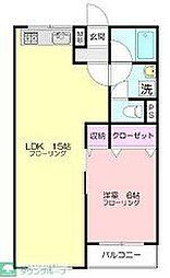 吉浜マンション 1LDKの間取図画像