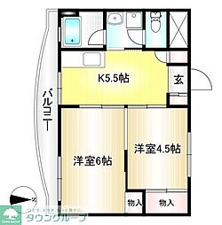 ダイヤモンドビル 2Kの間取図画像