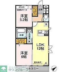 プラムスクエア 2LDKの間取図画像