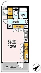 lifepatioKIKUNA ワンルームの間取図画像