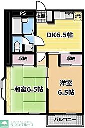 メゾンドユー 2DKの間取図画像