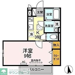 エスポワール 1Kの間取図画像