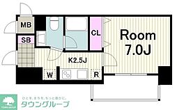 CREDO新横浜 1Kの間取図画像