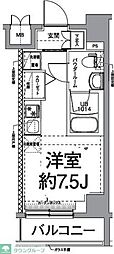 クラリッサ新綱島 ワンルームの間取図画像