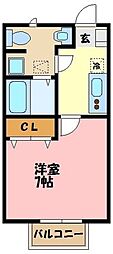 リーバープラッツ 1Kの間取図画像