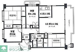 東急ドエル市が尾アネックス 4LDKの間取図画像
