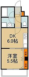 グランシェル 1DKの間取図画像