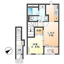 フェイジョア　Ｃ 205 ｜ 茨城県つくば市要104-1（賃貸アパート1LDK・2階・42.23㎡） その2