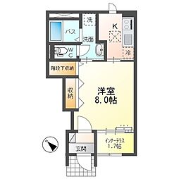 つくば市倉掛新築アパート(仮 1Kの間取図画像