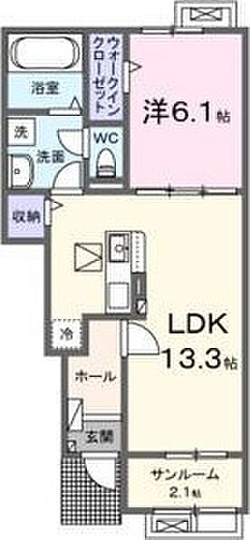 クレイドル　IV 103｜茨城県つくば市若栗(賃貸アパート1LDK・1階・50.05㎡)の写真 その2