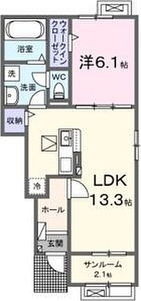 クレイドル　3 103｜茨城県つくば市若栗(賃貸アパート1LDK・1階・50.01㎡)の写真 その2