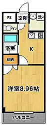 ソレイユ高野 1Kの間取図画像