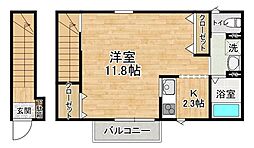 Rainbow Kamiyokoba A 1Kの間取図画像