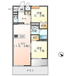 コンフォートレジデンス2 2LDKの間取図画像