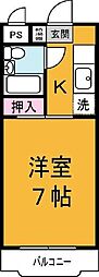 コーポルミエール 1Kの間取図画像