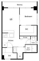 トーア早稲田マンション 1LDKの間取図画像