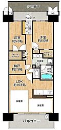 リバーガーデン福島木漏れ日の丘A棟 2SLDKの間取図画像