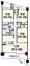 メロディーハイム千里万博公園 3LDKの間取図画像