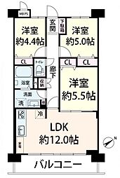 リバーサイドコープ出来島 3LDKの間取図画像
