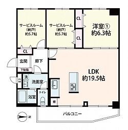 サンメゾン与力 3LDKの間取図画像