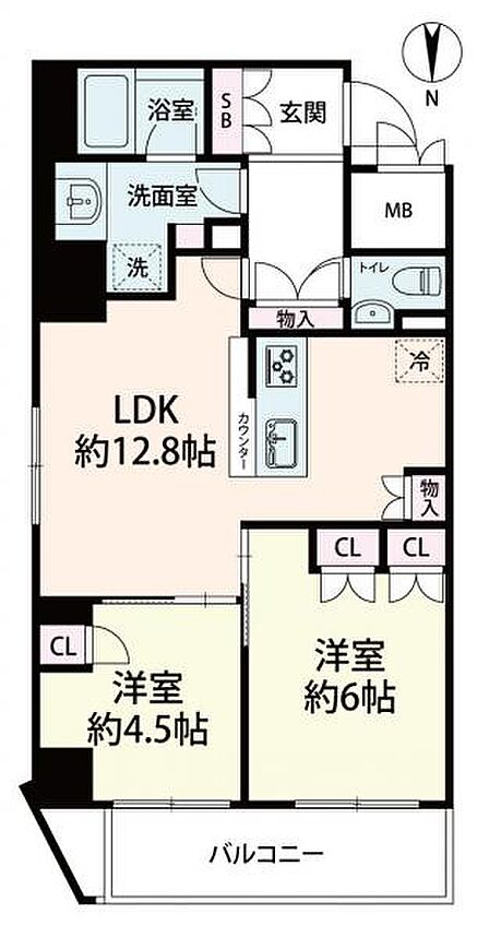 専有面積53.68平米/2LDK、11階部分のお部屋です。