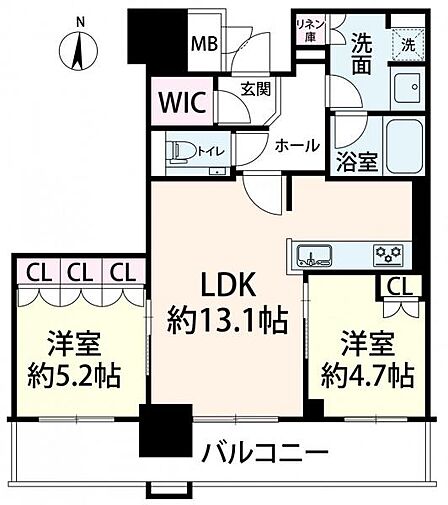 2LDK 間取り