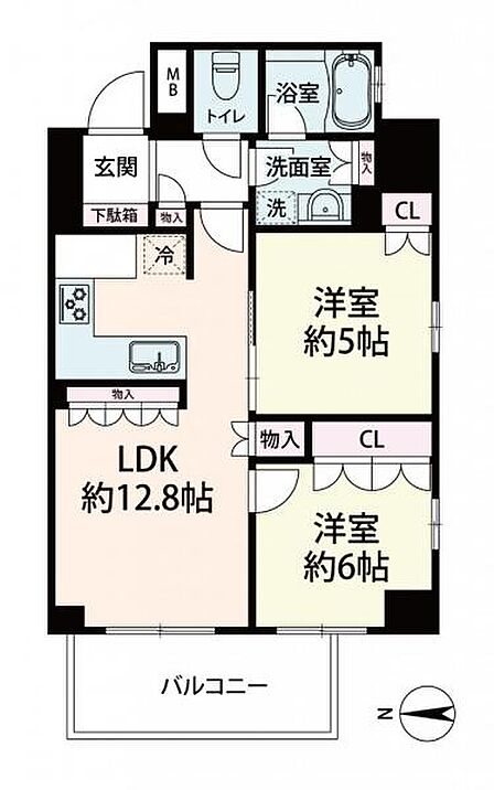 ~間取り図~ コの字型の大きなキッチンです。