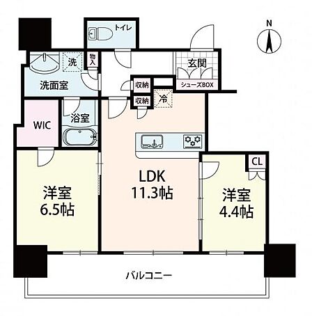 2LDK 間取り