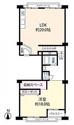 中津リバーサイドコーポA棟 2LDKの間取図画像
