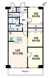 パルクメゾン千舟公園 3LDKの間取図画像