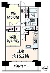 ブランズシティ天神橋筋六丁目 2LDKの間取図画像