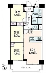 ユニハイム千船参番館 3LDKの間取図画像