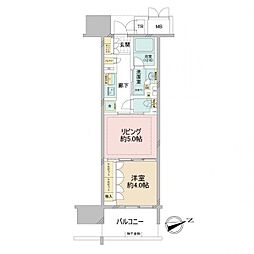 ブランズ大阪福島 1DKの間取図画像