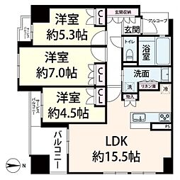 グレイスロワ福島 3LDKの間取図画像
