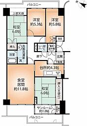 エバーグリーン神戸ポートアイランド9号棟 4LDKの間取図画像