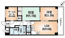 ヴィンテージコート兵庫 2SLDKの間取図画像