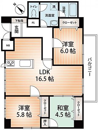 シンプルな間取...