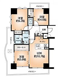 ワコーレ大倉山フラッツ 3LDKの間取図画像