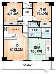 サンドール長田南館 3LDKの間取図画像