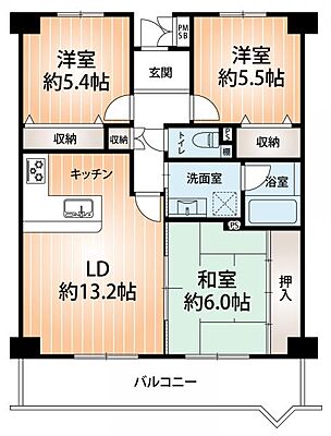 間取り サンドール長田南館 4階/-
